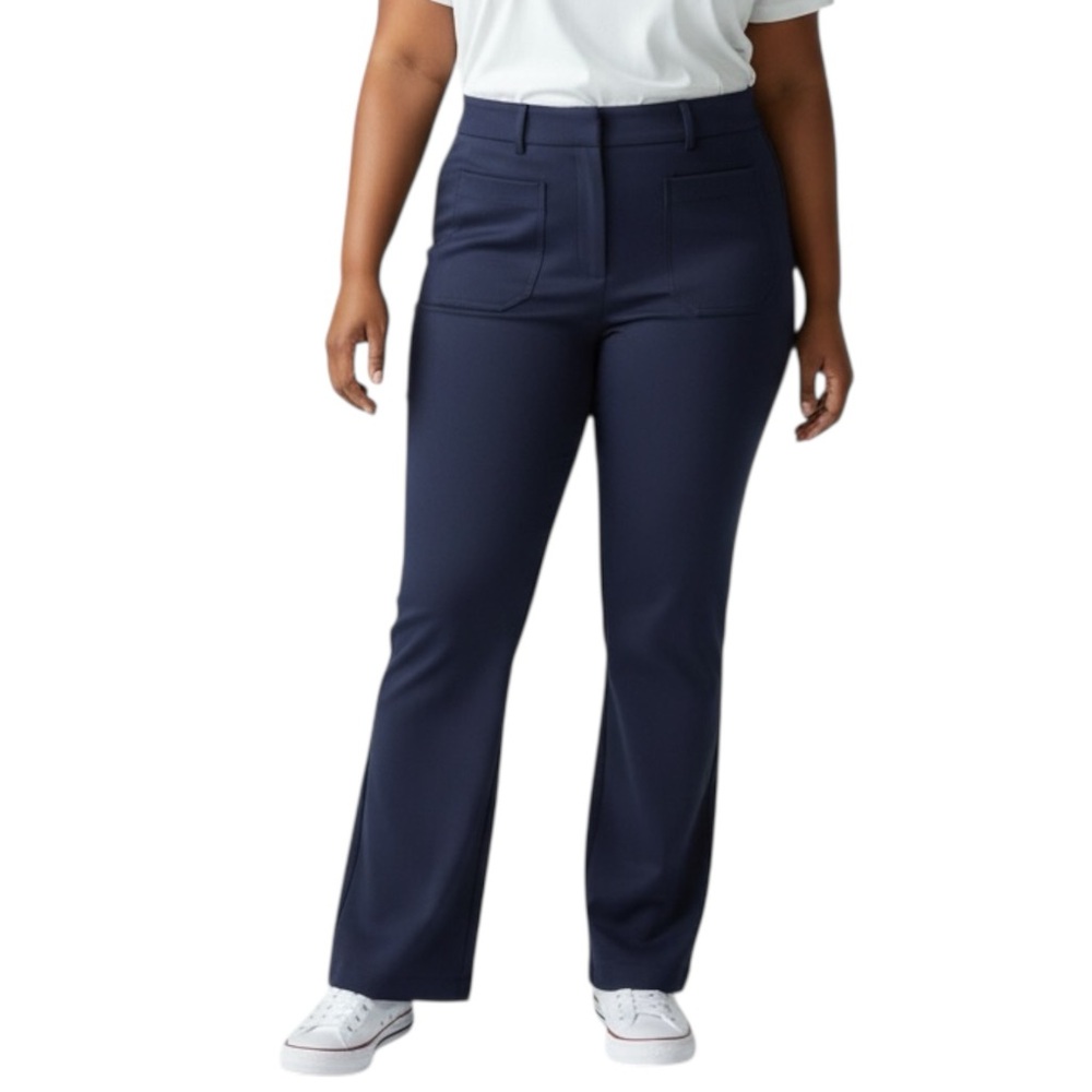RACHEL ZOE Navy Hi-Rise Square Pocket Bootcut Flare Leg Pants Size 4 --SO PRETTY